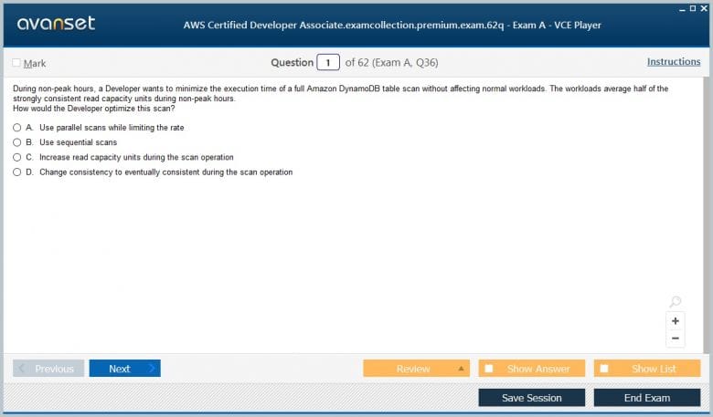 Visual AWS-Developer Cert Exam